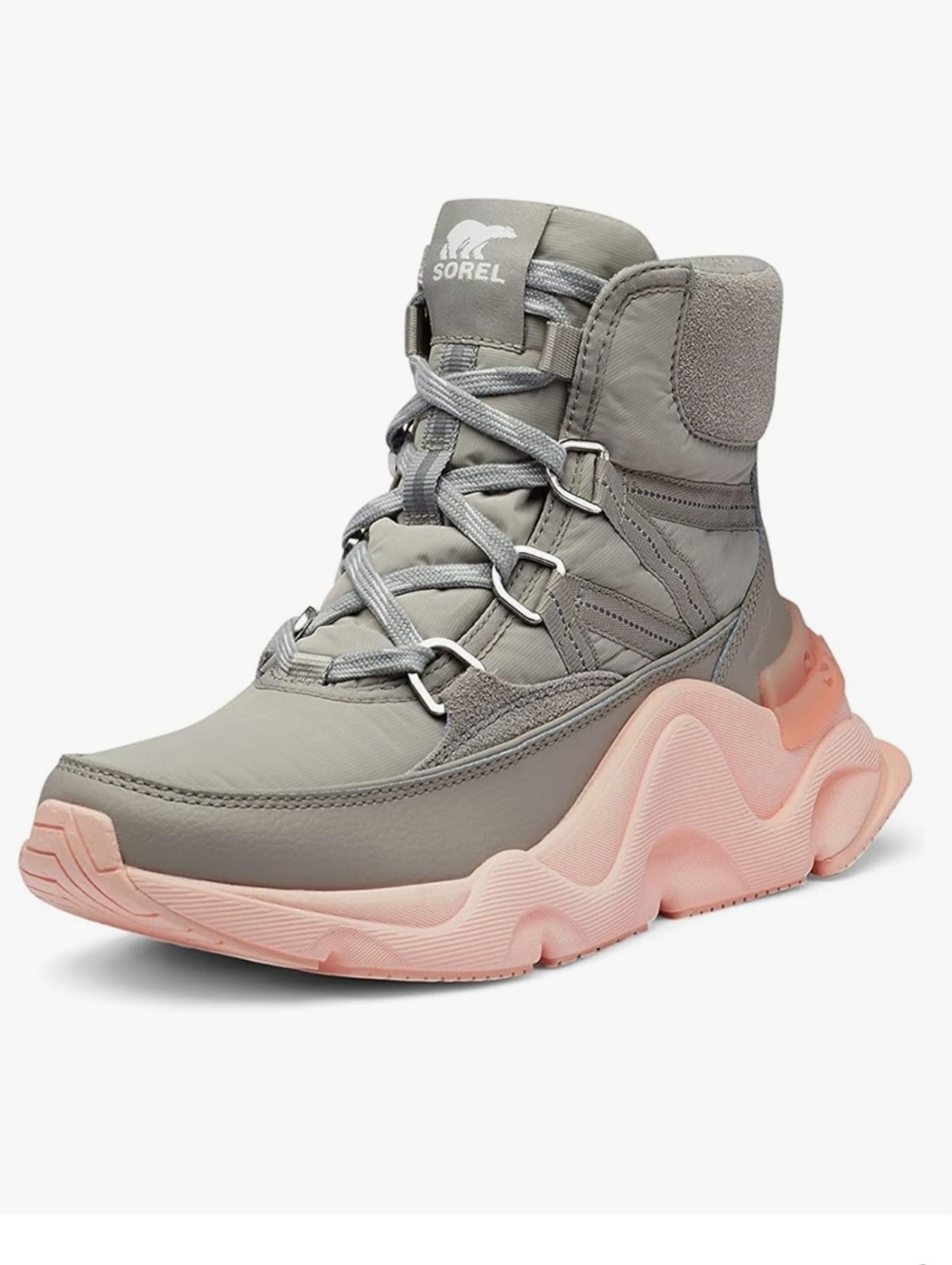 SOREL RNEGD Lace Storm Sneaker Bootie In Dove/Peach FITS SIZE 9